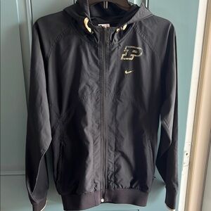 Nike Purdue Boilermakers Black Windbreaker Jacket Lightweight Athletic Style